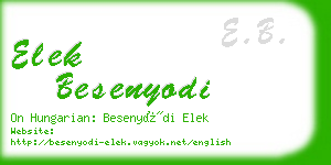 elek besenyodi business card